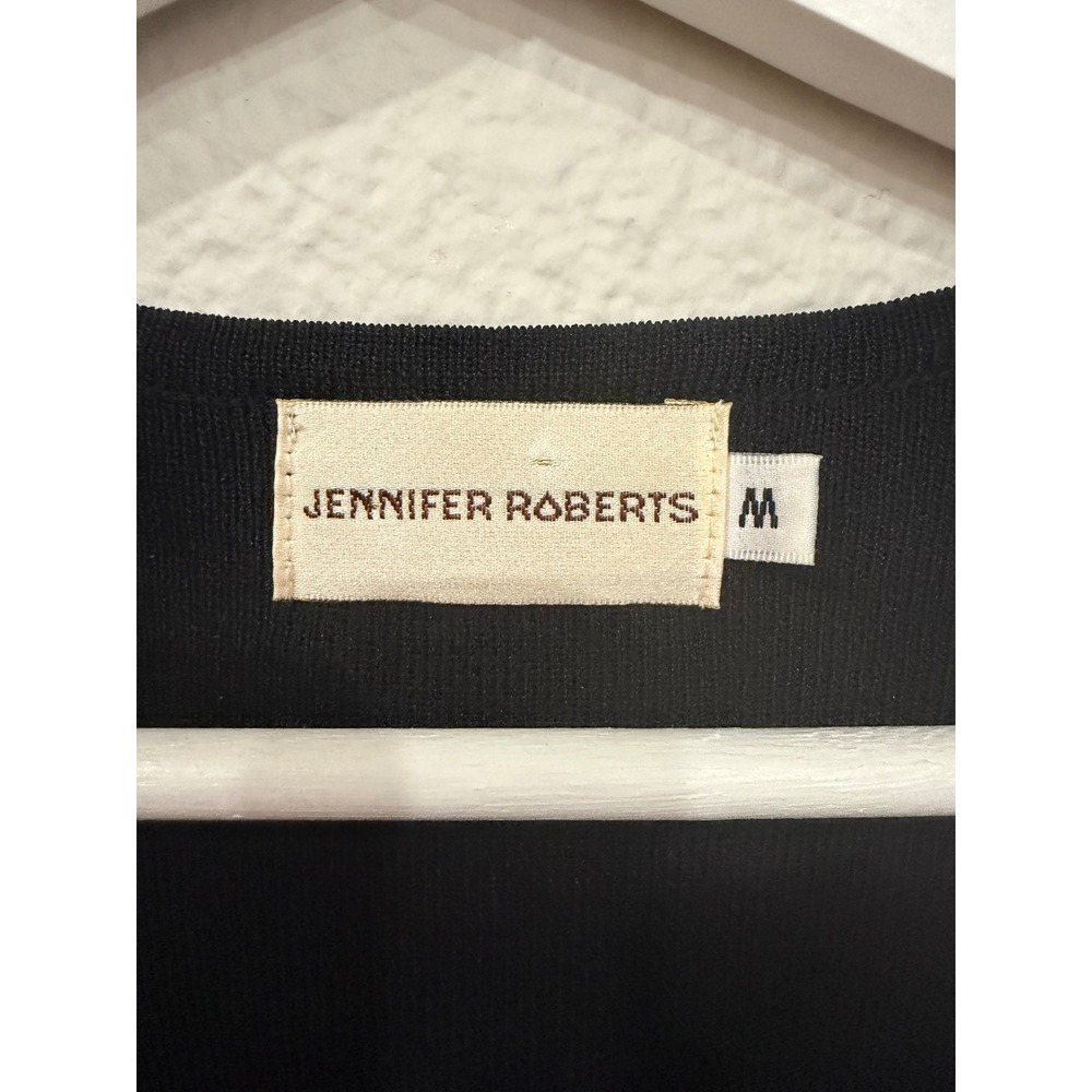 Jennifer RobertsBlack Beaded Rhinestone V-Neck Knit Tank Top Shell Medium Y2K - Picture 3 of 5
